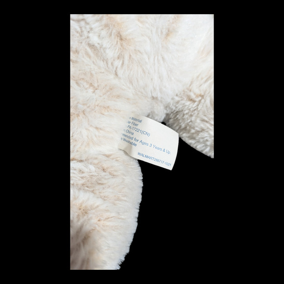 Easter Bunny Fuzzy Plushie Stuffed Animal With Bow - Picture 7 of 7